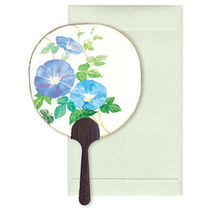 Greeting Card Uchiwa Fan Morning Glory