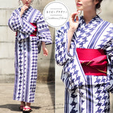 Yukata for Women Houndstooth Stripe