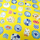 Cloth Cat Mame Plate Yellow