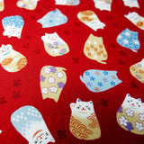 Cloth Colourful Maneki Neko Cat Red