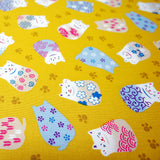 Cloth Colourful Maneki Neko Cat Yellow