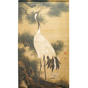 Noren Tsukimi Pine and Crane 150cm