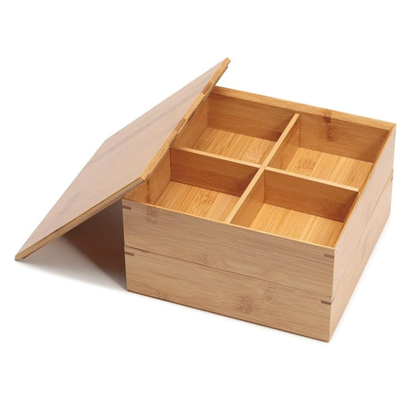 Bamboo Shokado Box Square 2-Tier 4-Masu