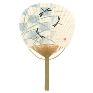 Bamboo Uchiwa Fan Dragonfly