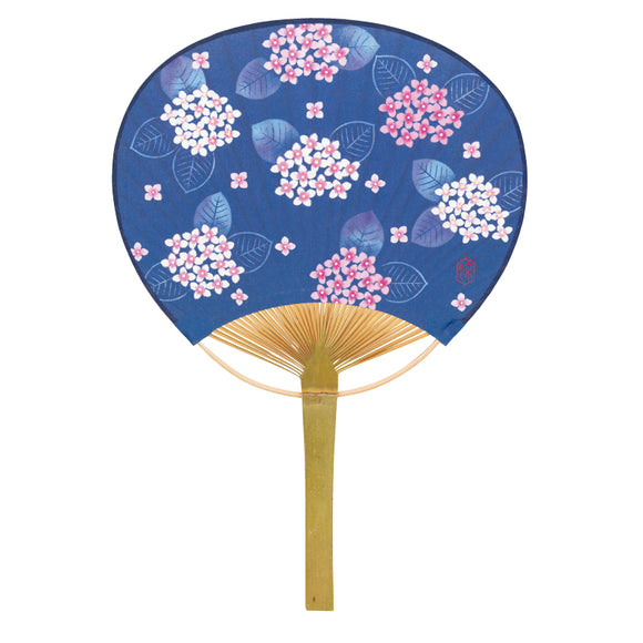 Bamboo Uchiwa Fan Ajisai