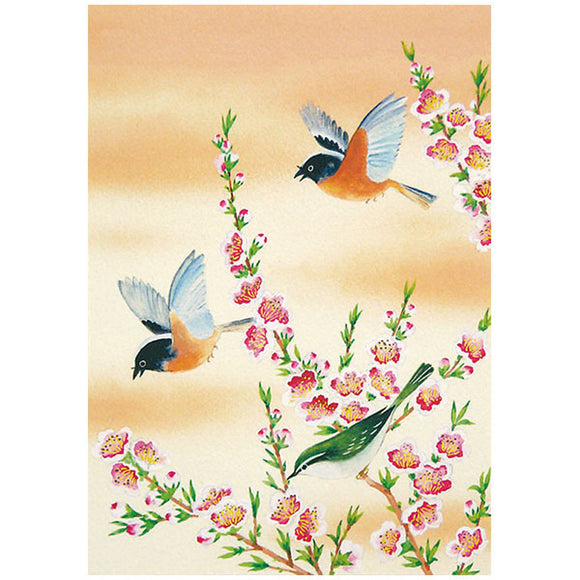 Greeting Card Birds and Flowers