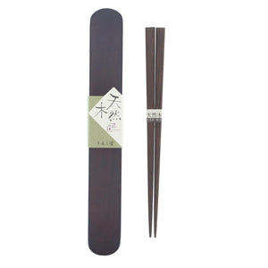 Chopsticks and Case Set Natural Wood Daruma