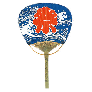 Bamboo Uchiwa Fan Matsuri Blue