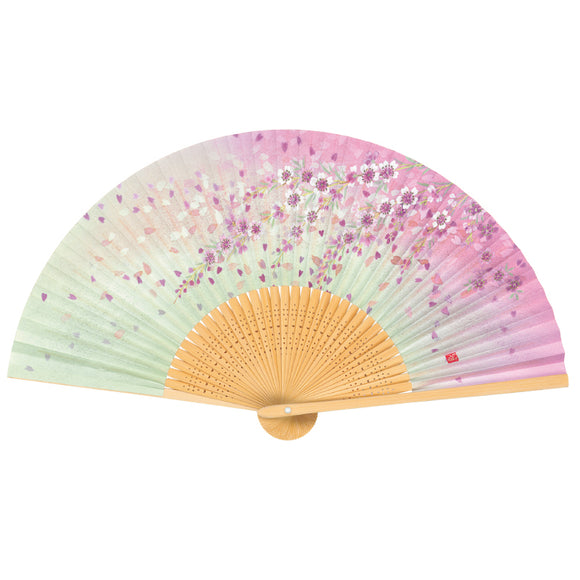 Scented White Bamboo Folding Fan Sakura