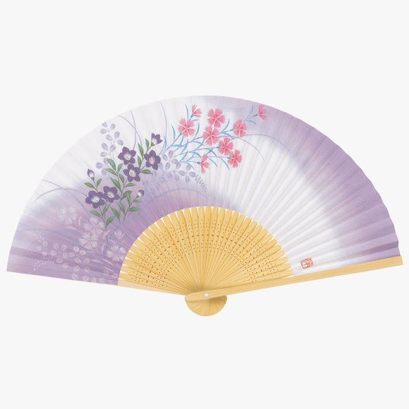 Scented White Bamboo Folding Fan Kikyo