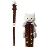Chopsticks & Chopstick Rest Set Dakko Cat Shamuneko