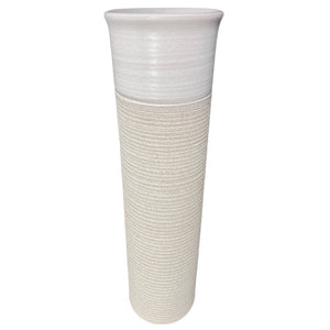 Flower Vase Cylinder Long White