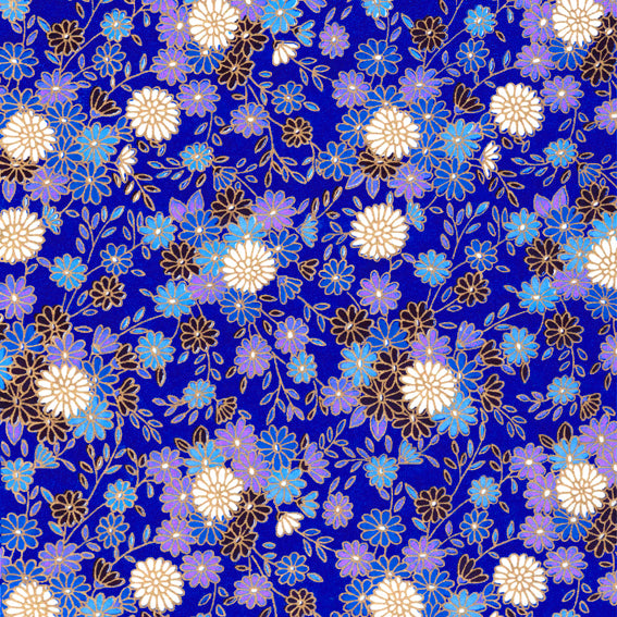 Yuzen Chrysanthemum Blue