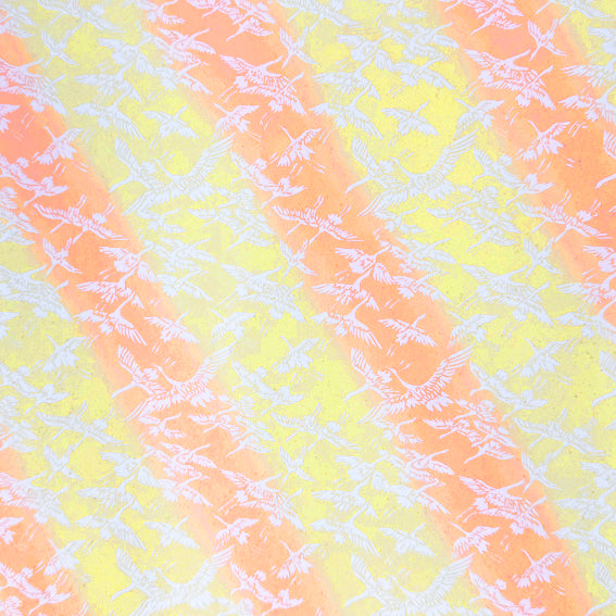 Yuzen Crane Yellow and Orange