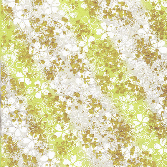 Yuzen Sakura Gold and Pale Green