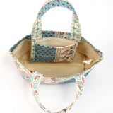 Mini Tote Bag Flower Mint