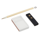 Mini Ceramic Calligraphy Set  Asanoha Red