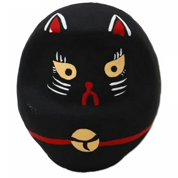 Fortune Cat Daruma Black