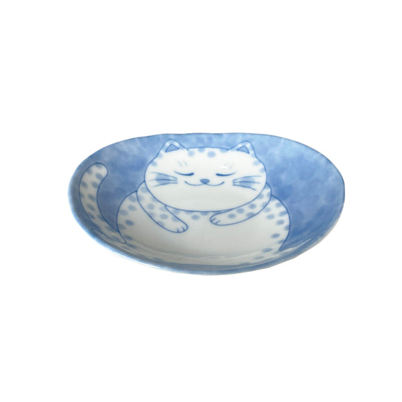 Oval Soy Dish Cat Buchi