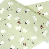 Tenugui Towel Hamamonyo Matcha Cat