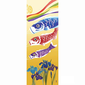 Tenugui Towel Hamamonyo Koinobori & Irises