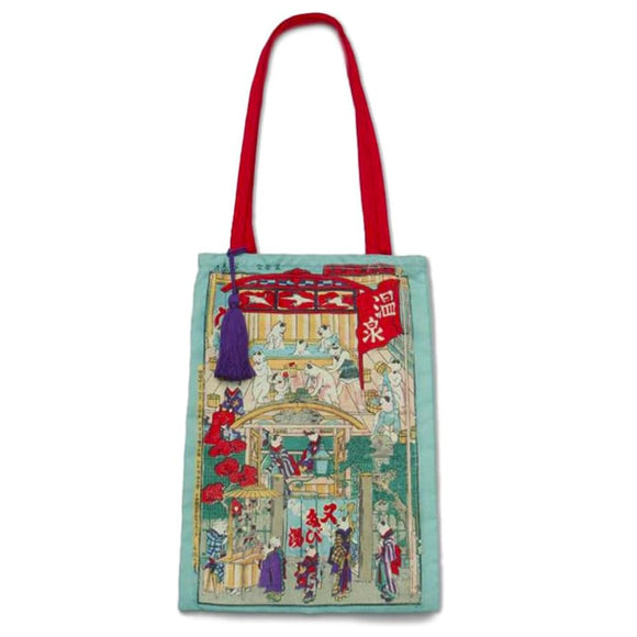 Tote Bag Ukiyoe Cat Onsen