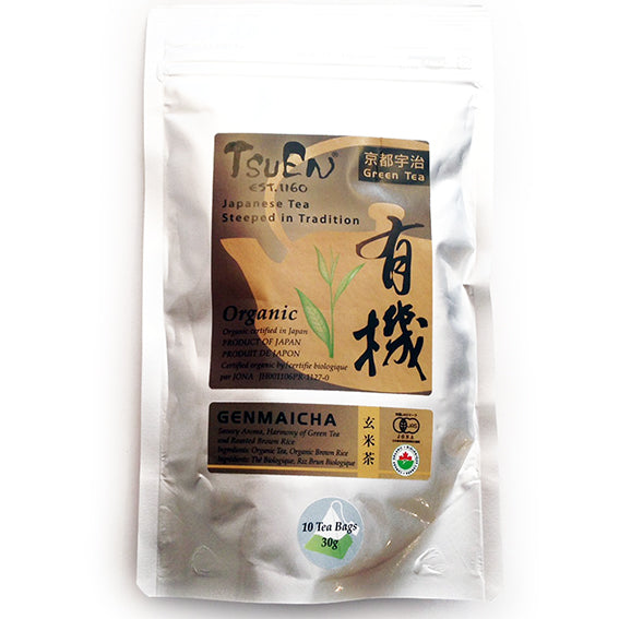 Tsuen Organic Genmaicha Tea Bags from Kyoto Japan 30g