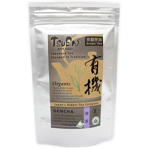 Tsuen Organic Sencha 10 Tea Bags from Kyoto Japan