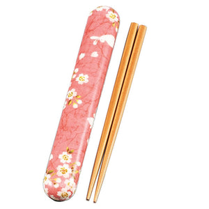 Chopsticks and Case Sakura & Rabbit Pink