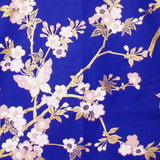 Yukata Robe for Women Sakura and Butterflies Blue
