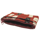 Coin and Card Purse Lucky Cat Red
