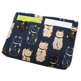Coin and Card Purse lucky Cat Navy