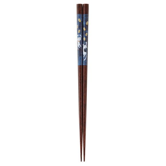 Chopsticks Neko Ni Koban Blue 23cm