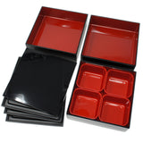 Jubako Black Inside Red 3 Layer 15cm