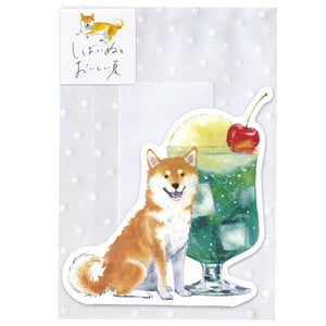 Greeting Card Shiba Dog Cream Soda