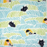 Cloth kata kata Cat & Bird Green