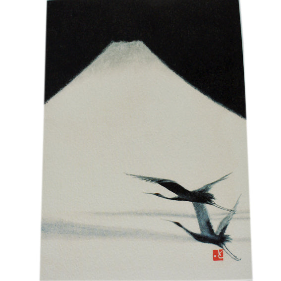 Greeting Card Mt. Fuji and Crane