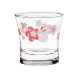 Glass Sake Cup Rabbit & Sakura