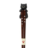 Chopsticks & Chopstick Rest Set Dakko Cat Kuroneko