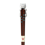 Chopsticks & Chopstick Rest Set Dakko Cat Saba Tora