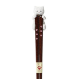 Chopsticks & Chopstick Rest Set Dakko Cat Shironeko