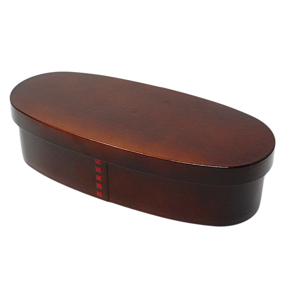 Lunch Box Slim Magewappa Dark Brown 1 Tier