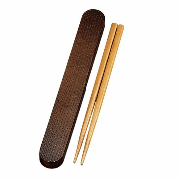 Chopsticks & Case Set Wappa Dark Brown