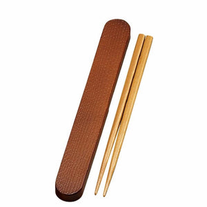 Chopsticks & Case Set Wappa Light Brown