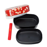 Lunch Box Kaga Koban Sakura & Rabbit Red Small