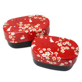 Lunch Box Kaga Koban Sakura & Rabbit Red Small