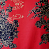 Yukata Robe for Women Flowing Peony Red