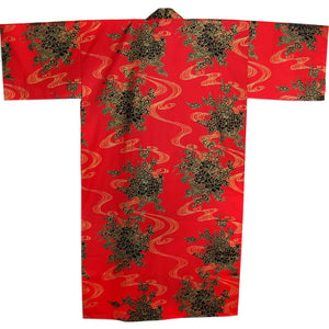 Yukata Robe for Women Flowing Peony Red