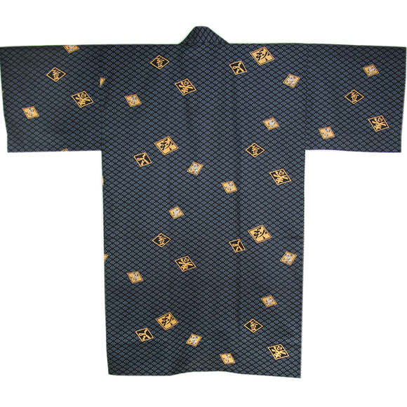 Yukata Robe for Men Hishi (Diamond) Black